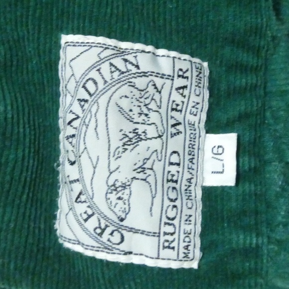 Great Canadian rugged wear corduroy green button down 90s - Picture 3 of 7